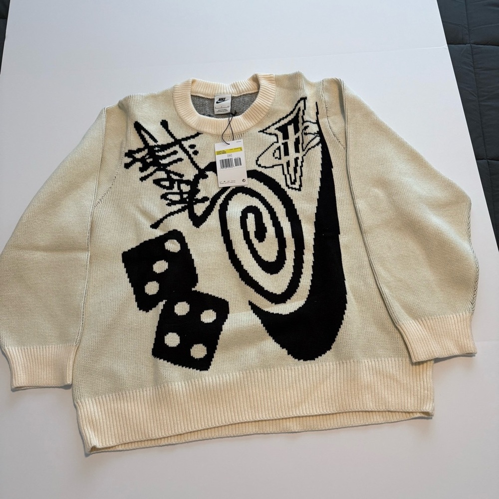 NWT Nike x Stussy Natural Sweater, Unisex Size Small